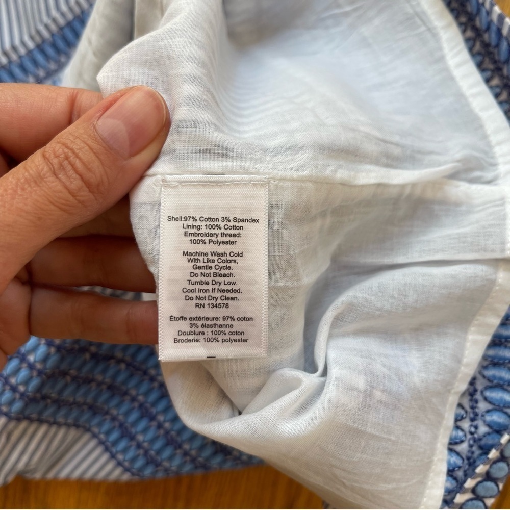 NEW Vineyard Vines Sleeves Shift Dress Cisco Embroidered Blue White Size 2 NWT - Picture 5 of 7